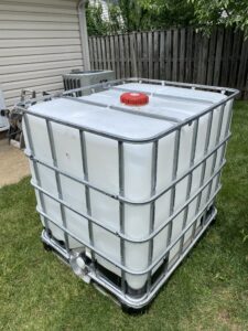 IBC Shipping Tank before conversion to Aquaponics setup